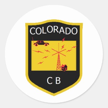 Colorado Cb Classic Round Sticker by JFVisualMedia at Zazzle
