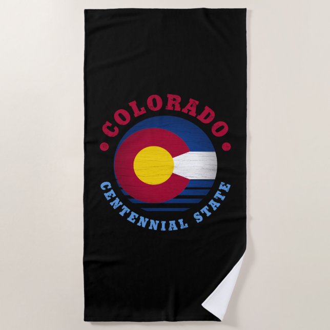 COLORADO CENTENNIAL STATE FLAG BEACH TOWEL (Front)