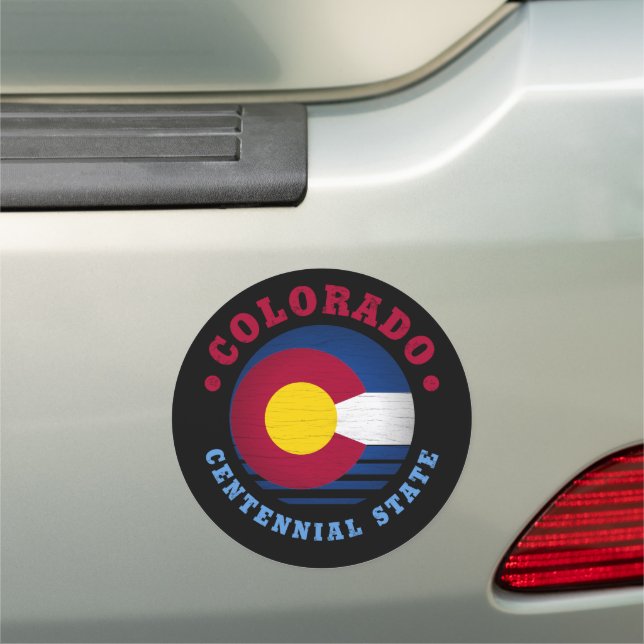 COLORADO CENTENNIAL STATE FLAG CAR MAGNET (In Situ)