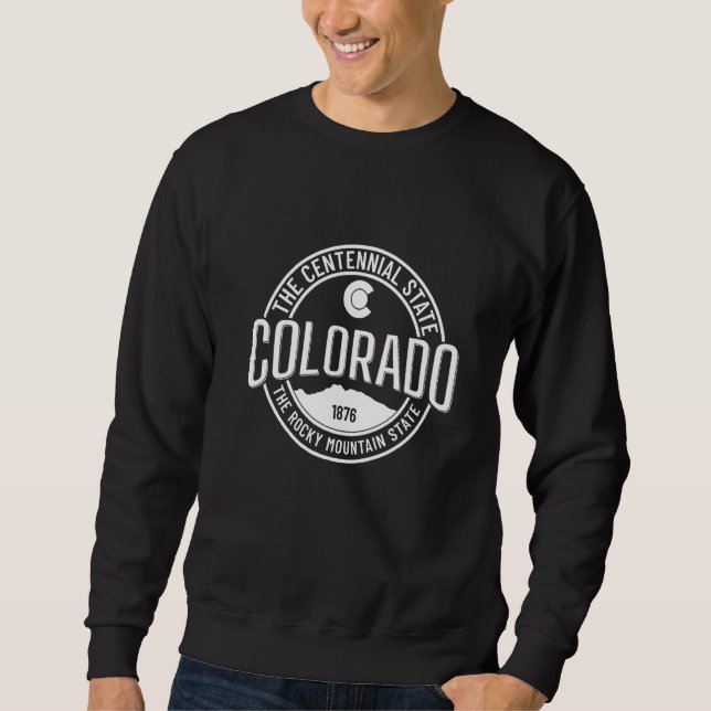 Colorado Centennial State Flag Rocky Mountains Est Sweatshirt (Front)