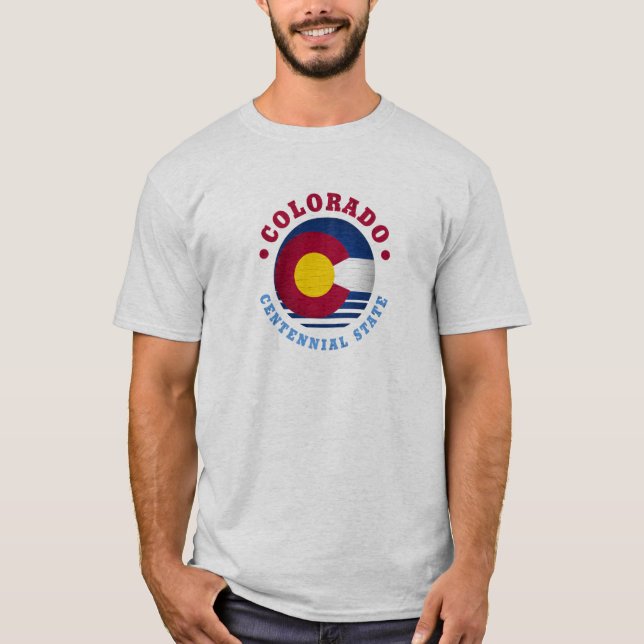 COLORADO CENTENNIAL STATE FLAG T-Shirt (Front)