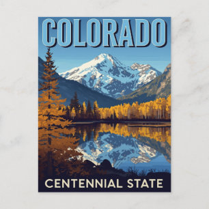 Colorado Centennial State Mountain Lake Postcard