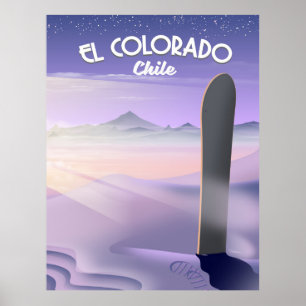 Colorado Chile Snowboarding travel poster