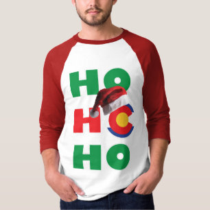 Colorado Christmas Santa Hat Ho Ho Ho T-Shirt