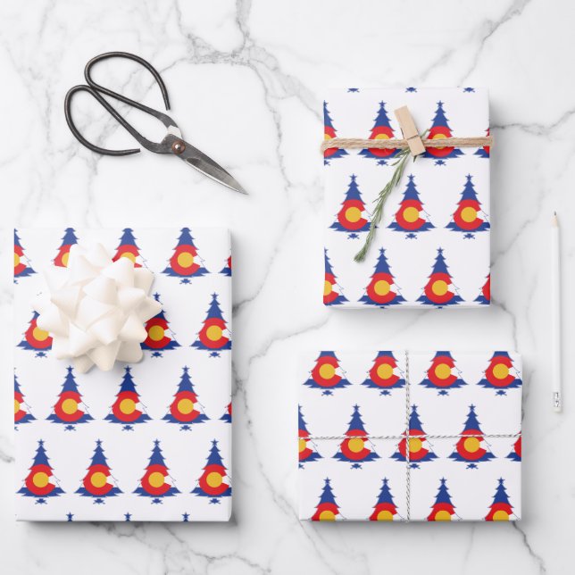 Colorado Christmas Tree Wrapping Paper Sheets (Front)