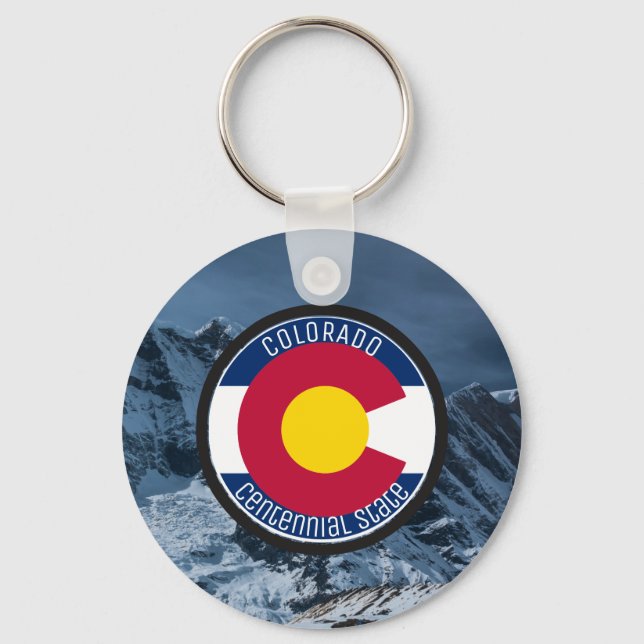 Colorado Circular Flag Keychain (Front)