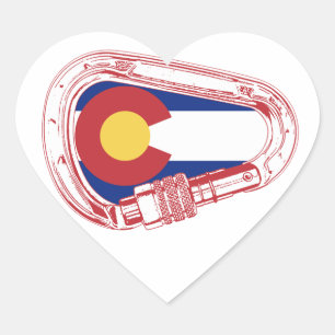 Colorado Climbing Carabiner Heart Sticker