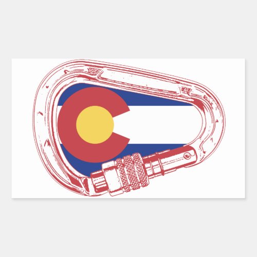 Colorado Climbing Carabiner Rectangular Sticker