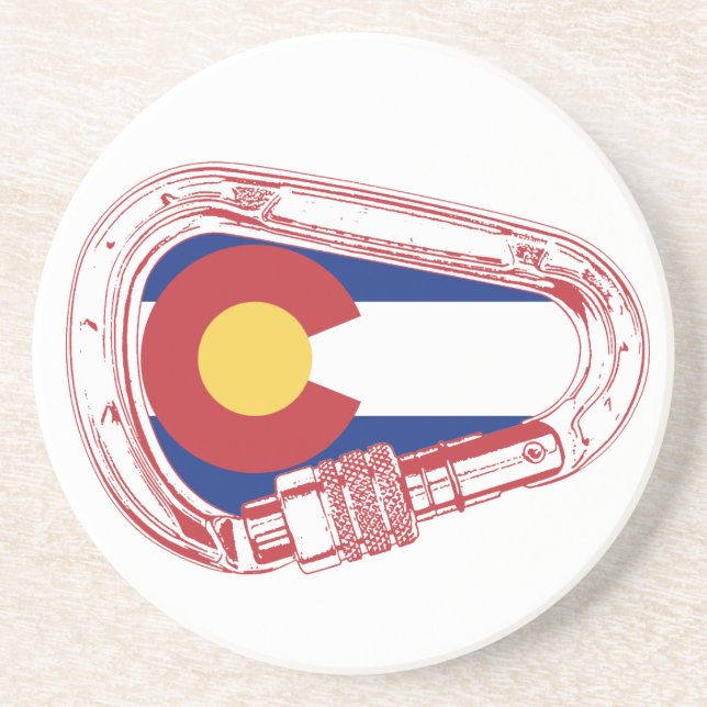 Colorado Climbing Carabiner Sandstone Coaster (Front)