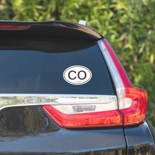 Colorado CO state code oval vinyl car sticker