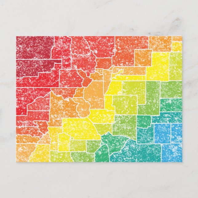 colorado color counties postcard (Front)