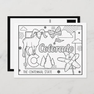 colorado color me collage postcard
