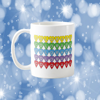 Colorado Colorful Hearts Pattern Coffee Mug