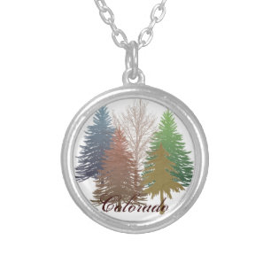 Colorado colorful trees keepsake necklace