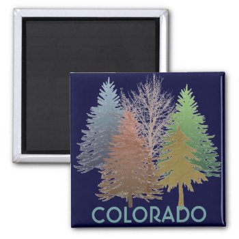 Colorado Colorful Trees Souvenir Magnet by ArtisticAttitude at Zazzle