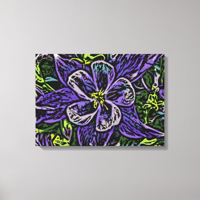 Colorado columbine canvas wrap print (Front)
