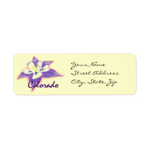Colorado columbine flower customizable labels