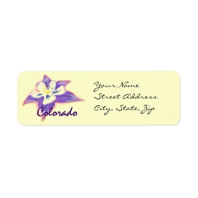 Colorado columbine flower customizable labels (Front)