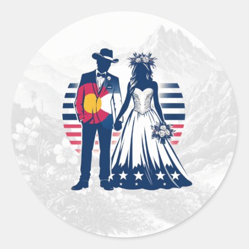 Colorado Couple Classic Round Sticker