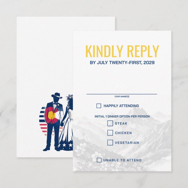 Colorado Couple Food Choices RSVP Card (Front/Back)