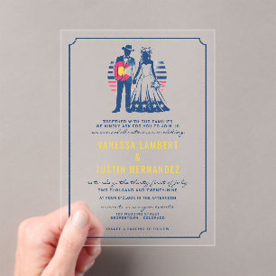 Colorado Couple Wedding Invitation with QR Code
