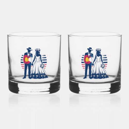Colorado Couple Whiskey Glass