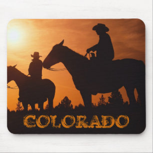 COLORADO cowboys on horses mousepad