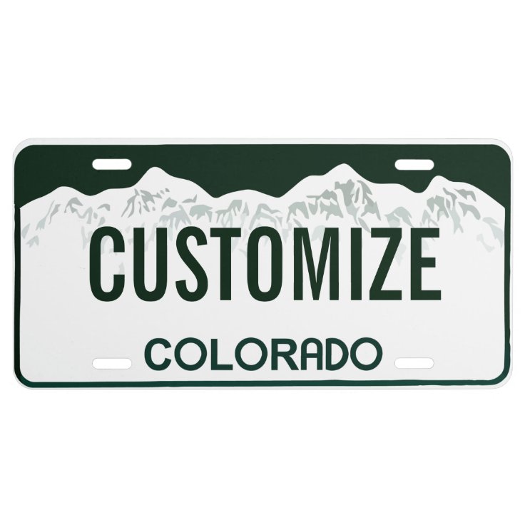 Colorado Custom License Plate Zazzle