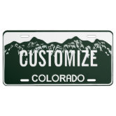 Colorado Custom License Plate Inverted Custom