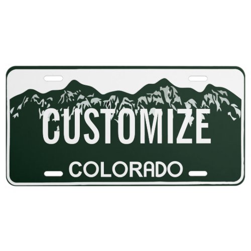 Colorado Custom License Plate Inverted