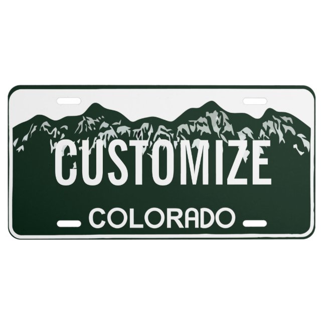 Colorado Custom License Plate Inverted (Front)