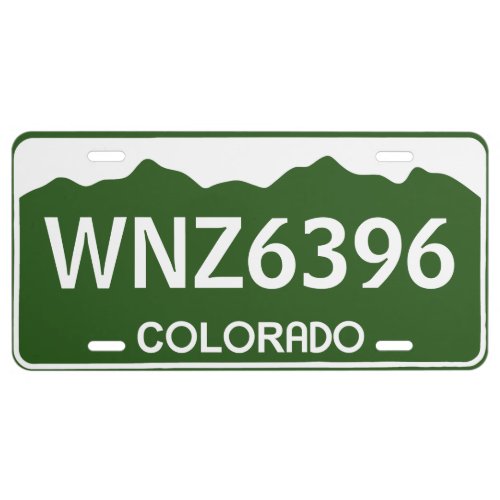 Colorado Custom License Plate Inverted Custom