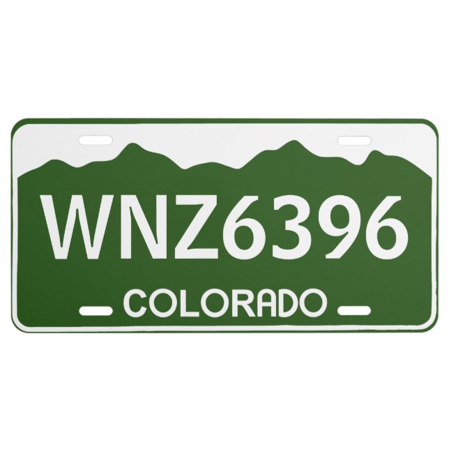 Colorado Custom License Plate Inverted Custom (Front)