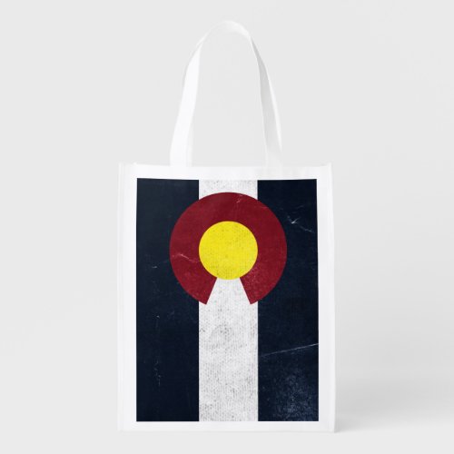 Colorado Dark Grunge Flag One_Sided Reusable Grocery Bag