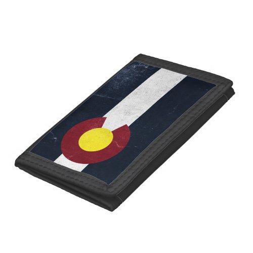 Colorado Dark Grunge Flag Tri_fold Wallet