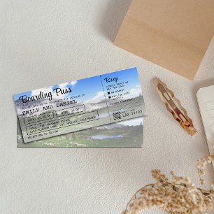 Colorado Destination Boarding Pass Wedding Invitation