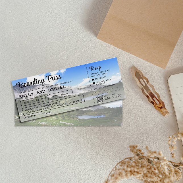 Colorado Destination Boarding Pass Wedding Invitation (Creator Uploaded)