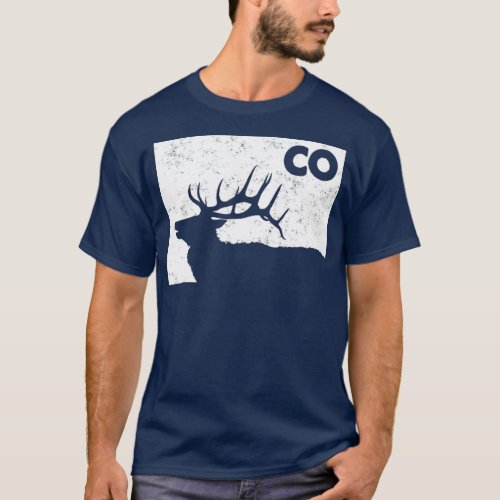 Colorado Elk Hunting   Bull Elk State Shape T_Shirt