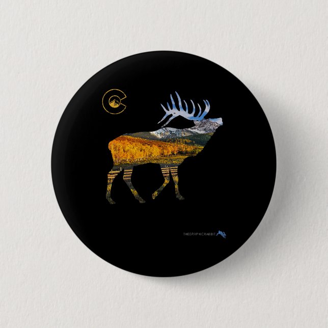 Colorado Elk Hunting  Button (Front)
