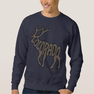 Colorado Elk Shape Typography Colorado Forever Sweatshirt