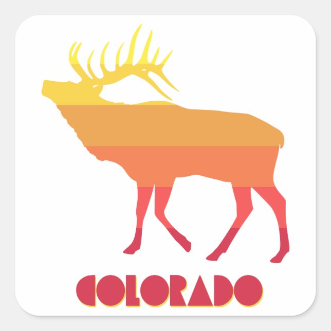 Colorado Elk Square Sticker (Front)