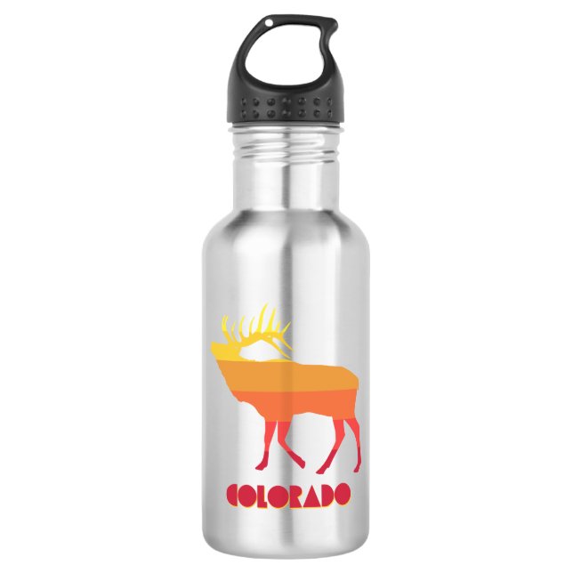 Colorado Elk Stainless Steel Water Bottle (Front)