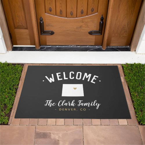 Colorado Family Monogram Welcome Doormat