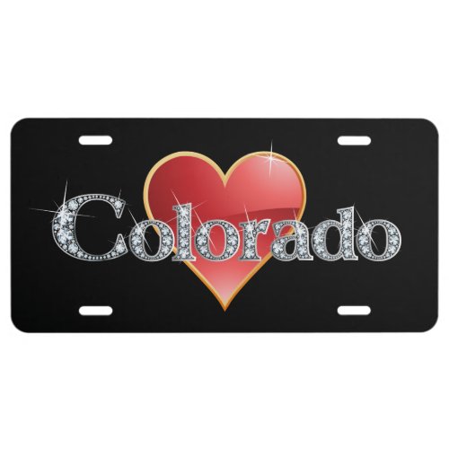 Colorado Faux_Diamond Bling License Plate