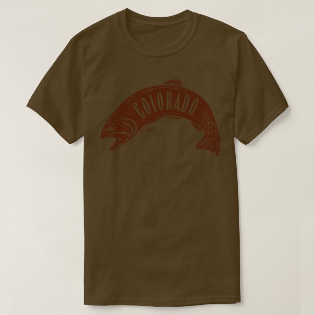 Colorado Fish Wordmark Brown T-Shirt (Design Front)