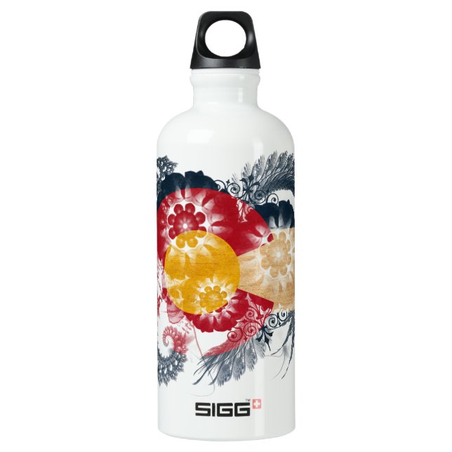 Colorado Flag Aluminum Water Bottle (Front)