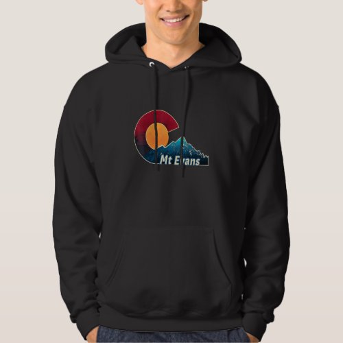 Colorado Flag And Mountain Styled Mount Evans Hoodie