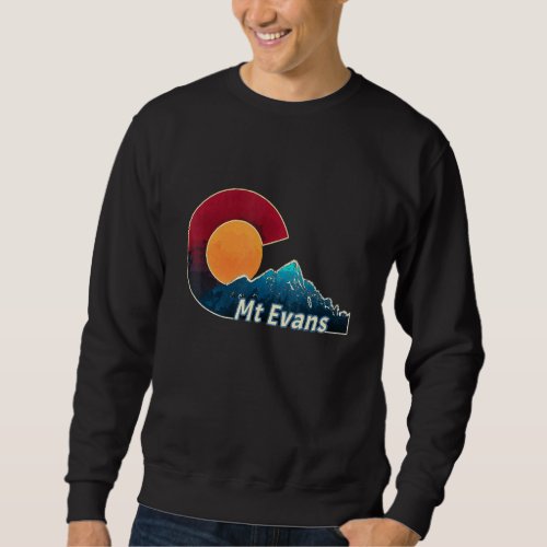 Colorado Flag And Mountain Styled Mount Evans Sweatshirt