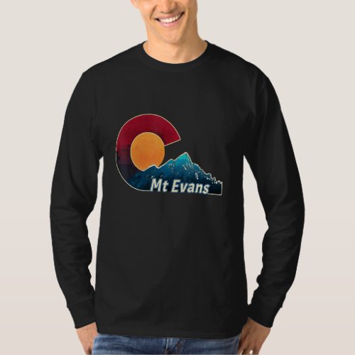 Colorado Flag And Mountain Styled Mount Evans T_Shirt