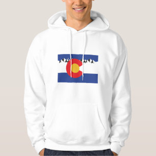 Colorado Flag and Mountains Hoodie